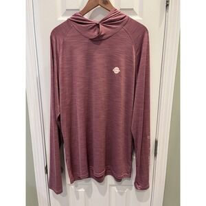 Marsh Wear Ride The Tide Hoodie Tech Shirt Mens XL Heather Berry Sleeve Graphic